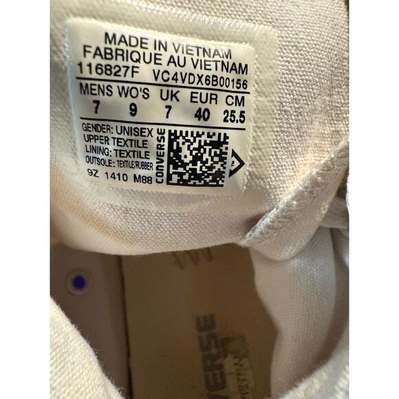 Converse Chuck Taylor All Star High Tops, Optical White, Men's 7/Women's 9 - Picture 6 of 6